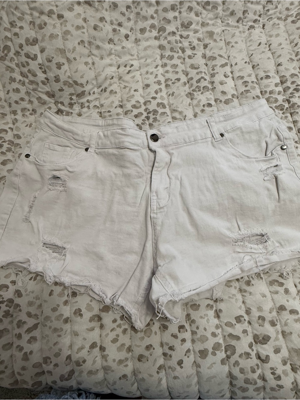 White Distressed Women’s Denim Shorts